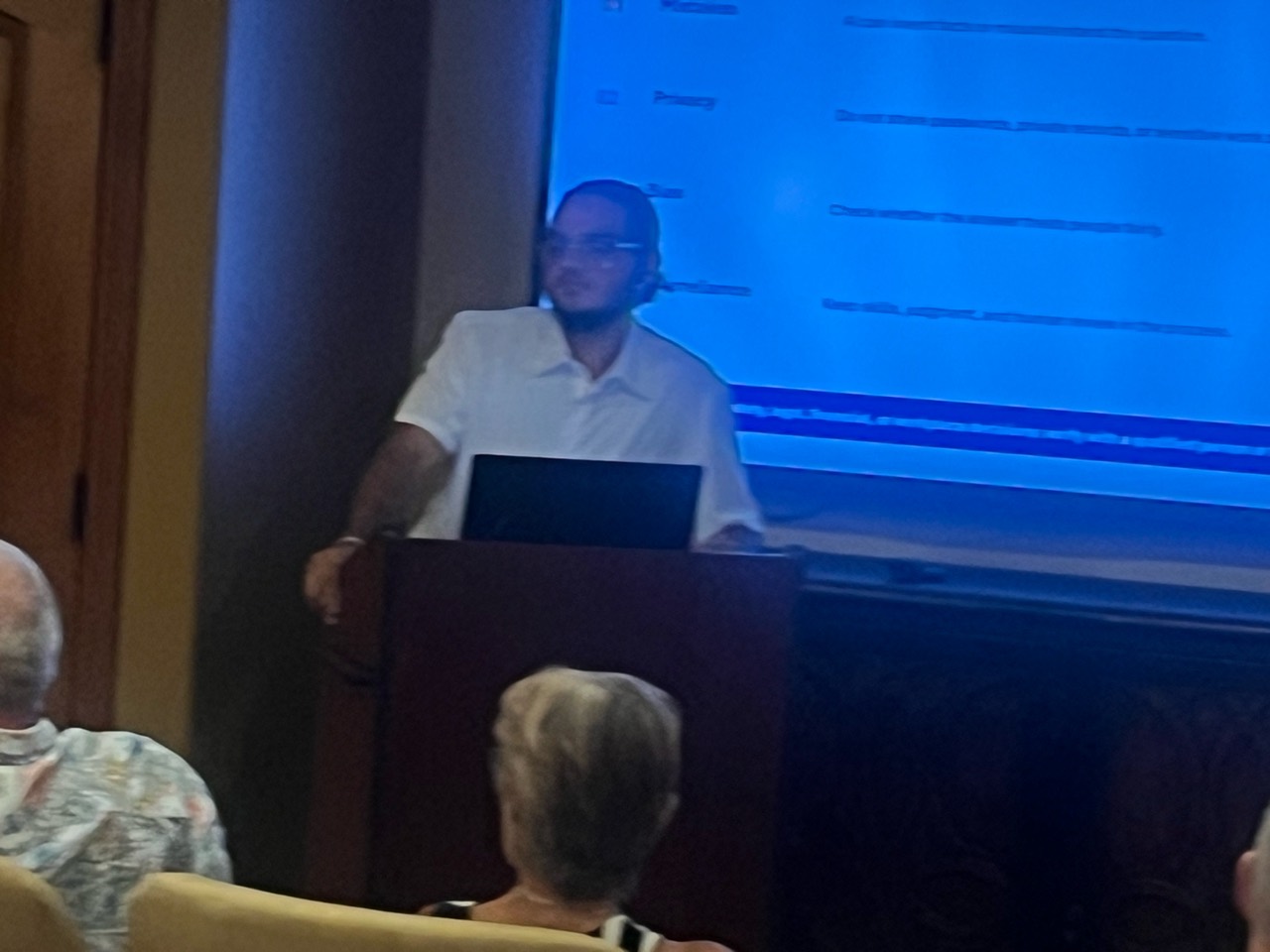 William giving an AI presentation to an audience